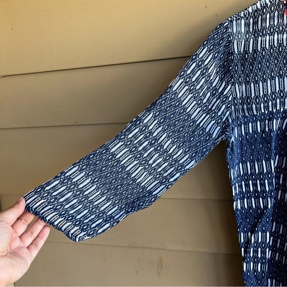 Lucky Brand Womens Tunic Blouse Plus Size M Boho Sheer Top Embroidery Popover - Picture 2 of 6